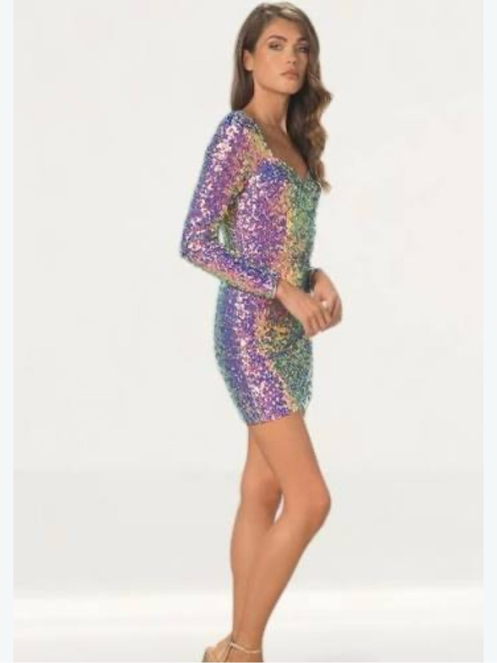 Dress the Population Danica Ultraviolet Body-con Minidress Size Medium